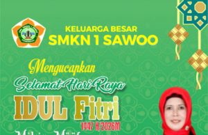 Keluarga Besar SMK Negeri 1 Sawoo Ponorogo Mengucapkan Selamat Hari Raya Idul Fitri 1 Syawwal 1447 Hijriyah