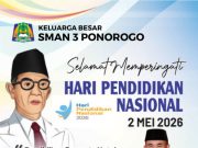 Keluarga Besar SMAN 3 Ponorogo Mengucapkan Selamat Hari Pendidikan Nasional 2 Mei 2026