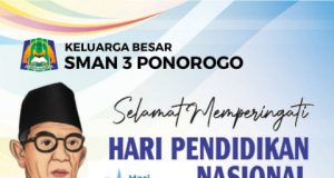 Keluarga Besar SMAN 3 Ponorogo Mengucapkan Selamat Hari Pendidikan Nasional 2 Mei 2026