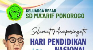 Keluarga Besar SD Ma’arif Ponorogo Mengucapkan Selamat Hari Pendidikan Nasional 2 Mei 2026