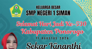 Keluarga Besar SMPN 1 Siman Mengucapkan Selamat Hari Jadi Ke-530 Kabupaten Ponorogo: Sekar Kinanthi Wening Daya