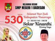 Keluarga Besar SMPN 1 Badegan Mengucapkan Selamat Hari Jadi Ke-530 Kabupaten Ponorogo