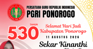 Keluarga Besar PGRI Kabupaten Ponorogo Mengucapkan Selamat Hari Jadi Ke-530 Kabupaten Ponorogo: Sekar Kinanthi Wening Daya