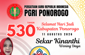 Keluarga Besar PGRI Kabupaten Ponorogo Mengucapkan Selamat Hari Jadi Ke-530 Kabupaten Ponorogo: Sekar Kinanthi Wening Daya