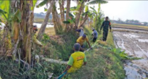Prajurit TNI Ponorogo Kerja Bakti Bersama Warga, Lancarkan Irigasi Pertanian