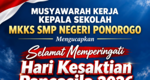 MKKS SMP Negeri Ponorogo Mengucapkan Selamat Peringatan Hari Kesaktian Pancasila 1 Oktober 2026