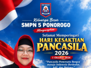 Keluarga Besar SMPN 5 Ponorogo Mengucapkan Selamat Peringatan Hari Kesaktian Pancasila 1 Oktober 2026