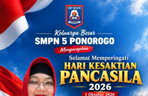 Keluarga Besar SMPN 5 Ponorogo Mengucapkan Selamat Peringatan Hari Kesaktian Pancasila 1 Oktober 2026