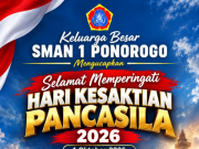 Keluarga Besar SMAN 1 Ponorogo Mengucapkan Selamat Peringatan Hari Kesaktian Pancasila
