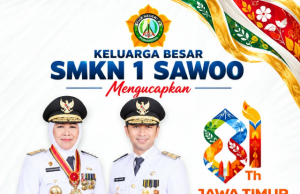 Keluarga Besar SMK Negeri 1 Sawoo Ponorogo Mengucapkan Selamat Hari Jadi Ke-81 Provinsi Jawa Timur