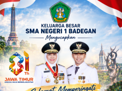 Keluarga Besar SMAN 1 Badegan Ponorogo Mengucapkan Selamat Hari Jadi Ke-81 Provinsi Jawa Timur
