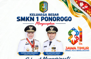 Keluarga Besar SMK Negeri 1 Ponorogo Mengucapkan Selamat Hari Jadi Ke-81 Provinsi Jawa Timur