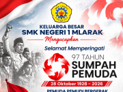 Keluarga Besar SMKN 1 Mlarak Ponorogo Mengucapkan Selamat Hari Sumpah Pemuda 2026: Pemuda Pemudi Bergerak Indonesia Bersatu