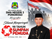 Keluarga Besar SMA Negeri 3 Ponorogo Mengucapkan Selamat Memperingati Sumpah Pemuda, “Patriotik, Gigih, Berempati: Pemuda untuk Indonesia”