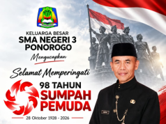 Keluarga Besar SMA Negeri 3 Ponorogo Mengucapkan Selamat Memperingati Sumpah Pemuda, “Patriotik, Gigih, Berempati: Pemuda untuk Indonesia”