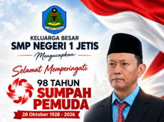 Keluarga Besar SMP Negeri 1 Jetis Ponorogo Mengucapkan Selamat Memperingati Sumpah Pemuda, “Patriotik, Gigih, Berempati: Pemuda untuk Indonesia”