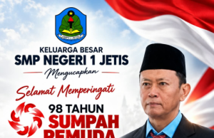 Keluarga Besar SMP Negeri 1 Jetis Ponorogo Mengucapkan Selamat Memperingati Sumpah Pemuda, “Patriotik, Gigih, Berempati: Pemuda untuk Indonesia”